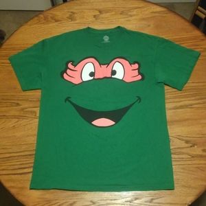 🐢 TMNT Michaelangelo Shirt Nickelodeon Large Green Teenage Mutant Ninja Turtles